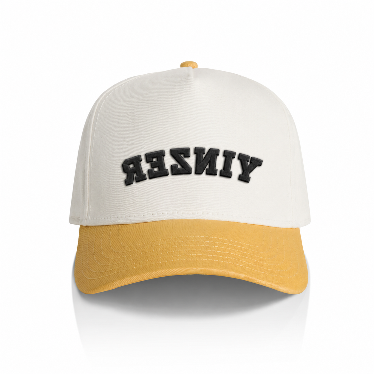 "YINZER" Embroidered Two Tone Hat Yellow