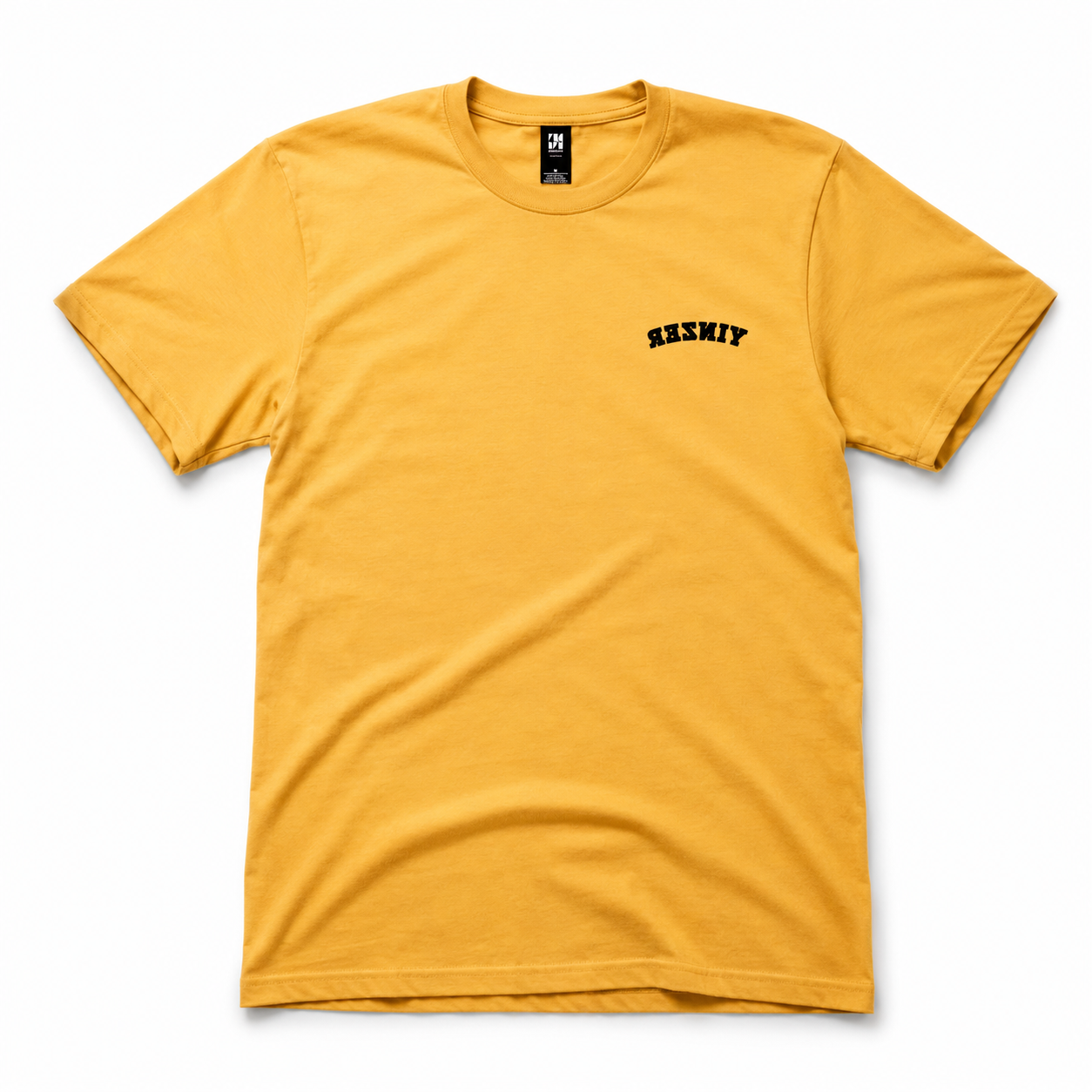 "YINZER" Embroidered T-Shirt Yellow