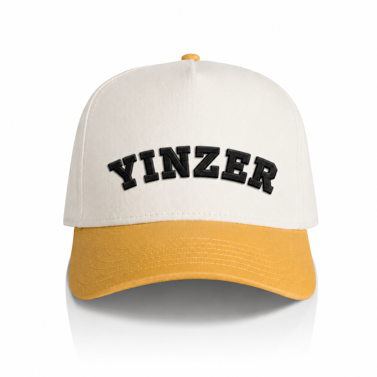 "YINZER" Embroidered Two Tone Hat Yellow