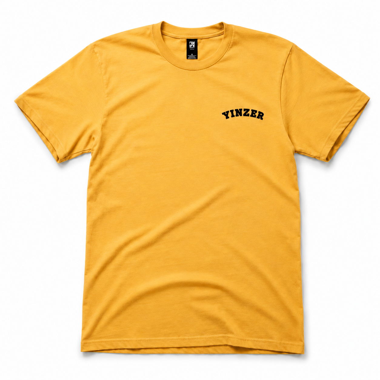 "YINZER" Embroidered T-Shirt Yellow